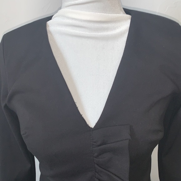 Zara Black Ruffle Mini Dress Size S - Picture 4 of 10